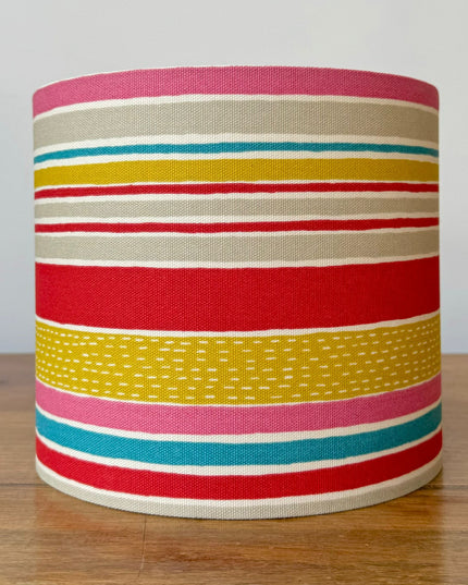 20cm Drum Lampshade - bright stripes