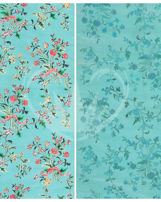 Turquoise Floral Posh Chalk Decoupage Paper