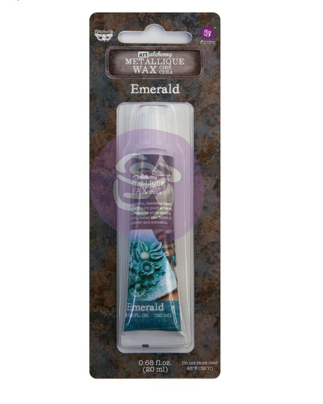 Redesign with Prima Finnabair Art Alchemy metallique wax paste Emerald