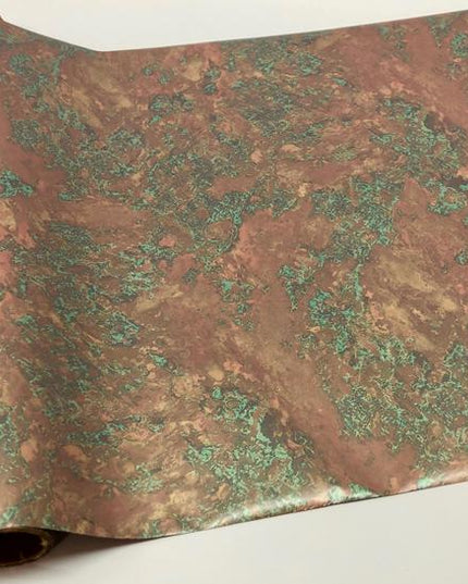 Weathered Copper Rub On Metallic Foil