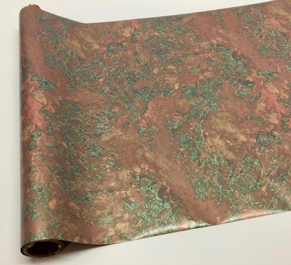 Weathered Copper Rub On Metallic Foil