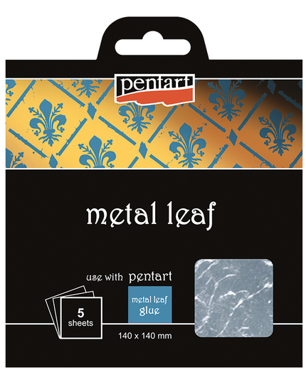 Pentart - Metal Silver Leaf - 14x14 Cm, 5 Sheets/Pack