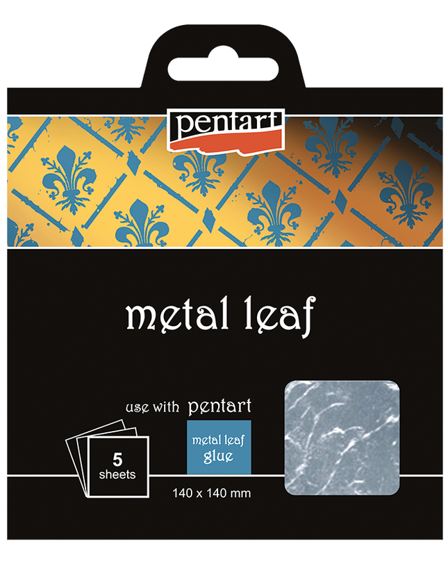 Pentart - Metal Silver Leaf - 14x14 Cm, 5 Sheets/Pack