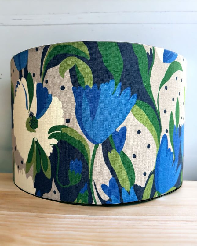Contemporary Blue Floral Lampshade