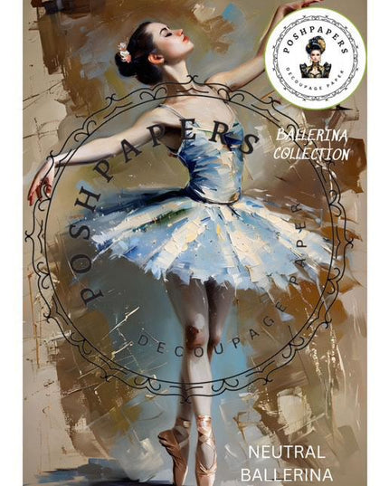 Posh Papers Neutral ballerina large decoupage paper