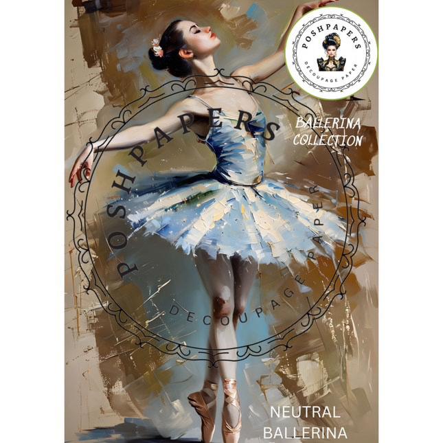 Posh Papers Neutral ballerina large decoupage paper