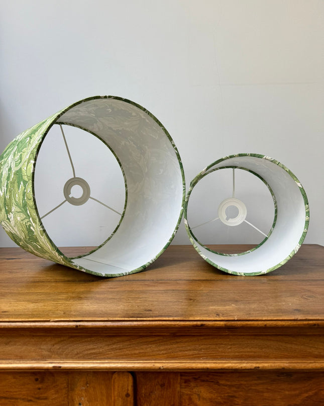 Arts and crafts style green leaf lampshade 6