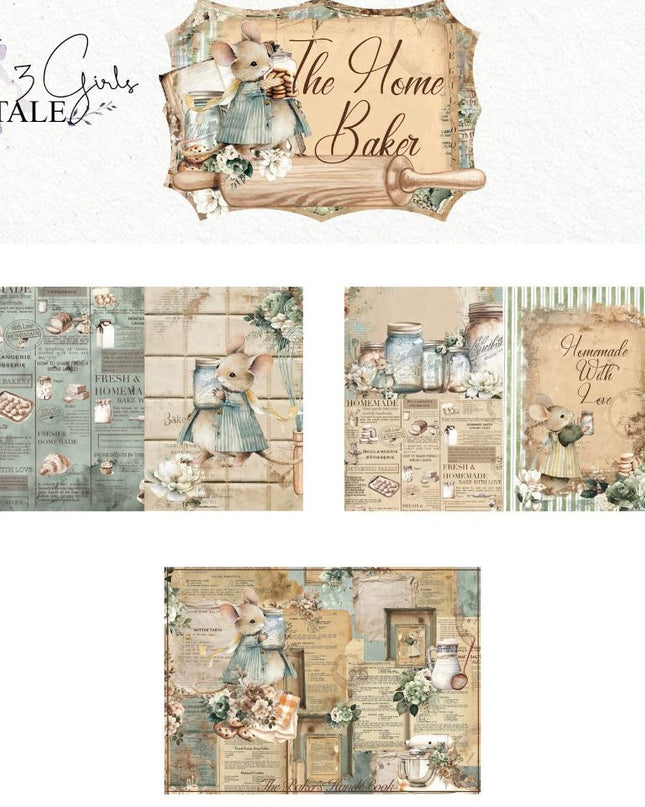Redesign with Prima The Home Baker A4 Decoupage Paper