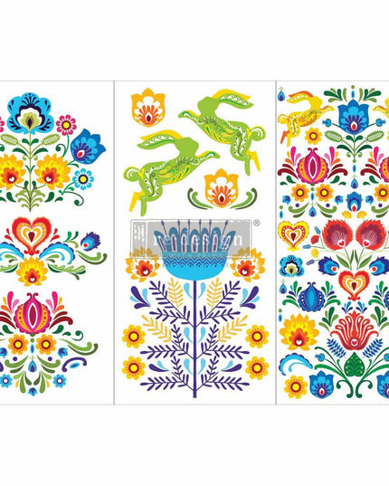 Floral Polish Decor Transfer