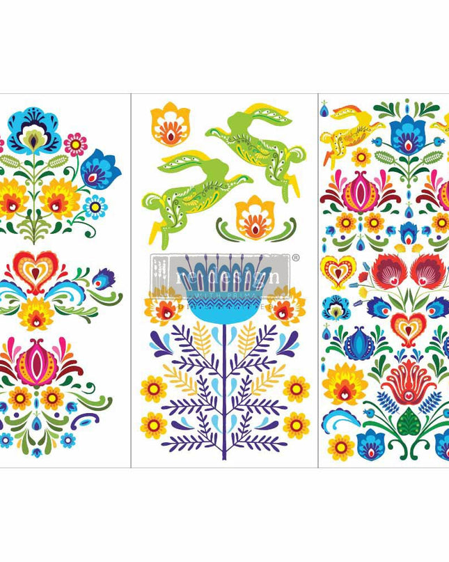 Floral Polish Decor Transfer