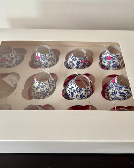 Mini Lampshades Blue and White Floral 4