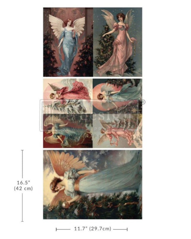 Redesign with Prima A3 Fiber decoupage paper Wings of Winter