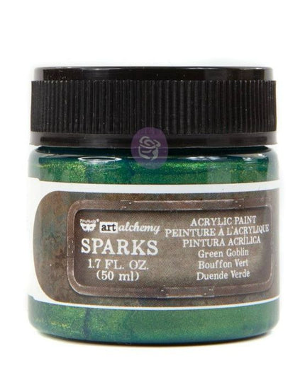Redesign with Prima Finnabair Sparks Acrylic Paint Green Goblin