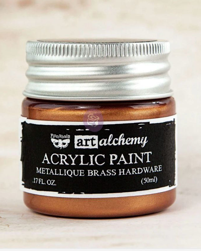 Redesign with Prima Finnabair Metallic Acrylic Paint Brass Hardware