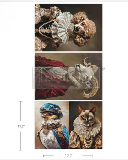 Lords and Ladies of the Wild Redesign with Prima A3 set of 3 Fiber Decoupage Paper