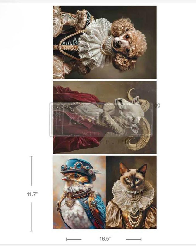 Lords and Ladies of the Wild Redesign with Prima A3 set of 3 Fiber Decoupage Paper