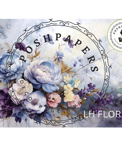 Posh Papers LH Floral large decoupage paper