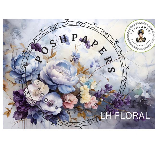 Posh Papers LH Floral large decoupage paper