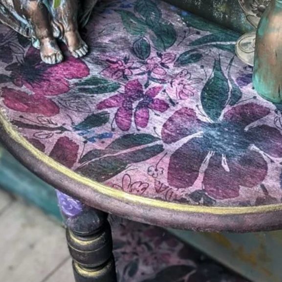 Redesign with Prima Nocturnal watercolour  flora tissue paper