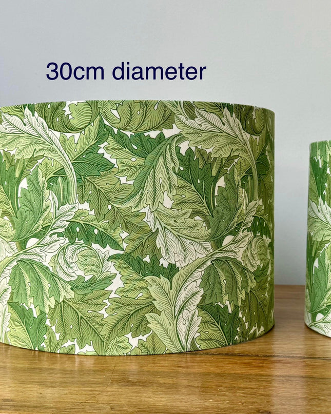 Arts and crafts style green leaf lampshade 5