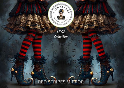 Posh Papers Decoupage Paper - Red Stripes Mirror