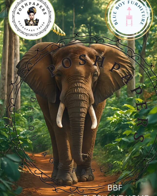 Posh Papers Decoupage Paper - Elephant Home