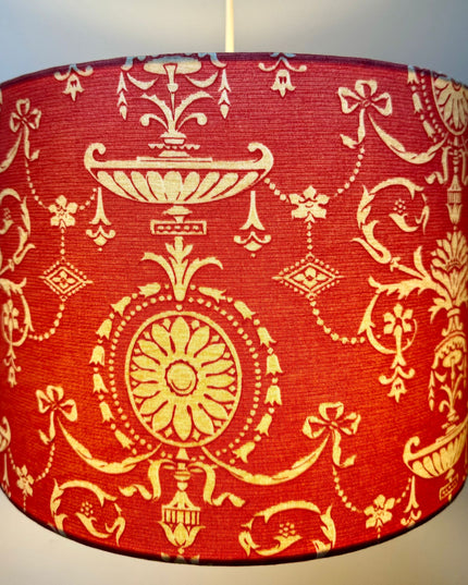 Coral pink Georgian inspired  lampshade