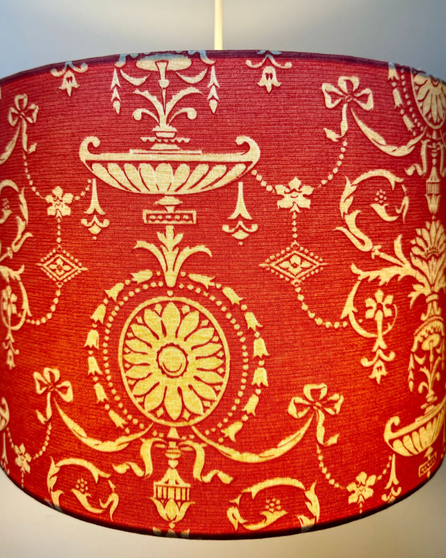 Coral pink Georgian inspired  lampshade