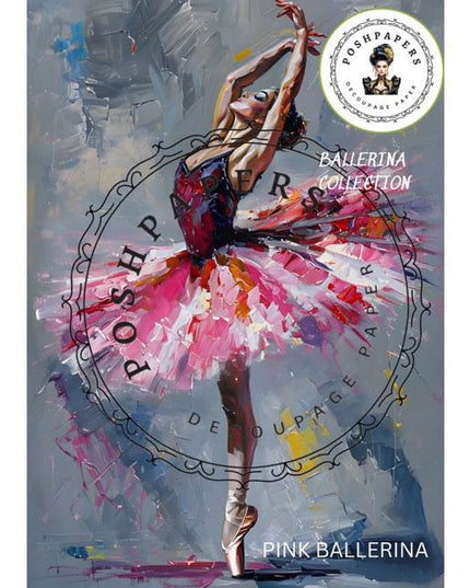 Posh Papers Pink Ballerina large decoupage paper