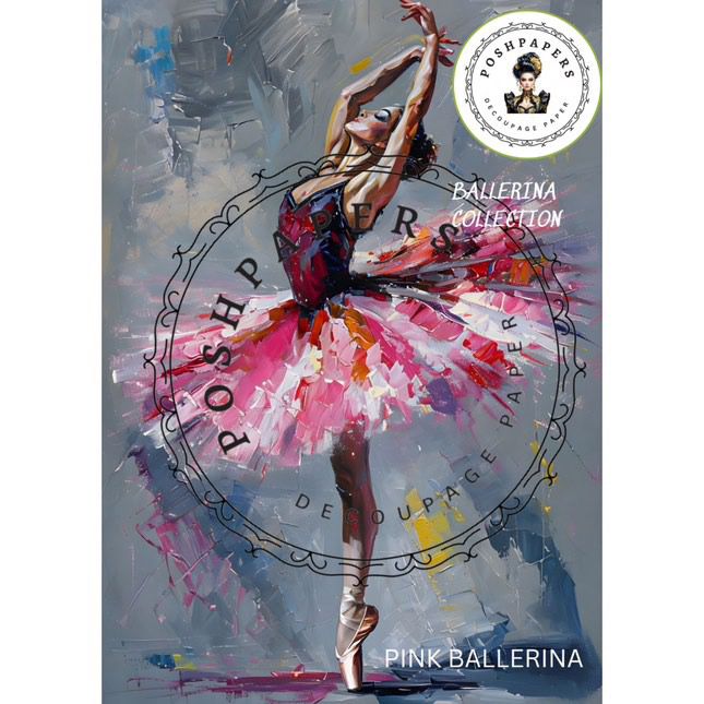 Posh Papers Pink Ballerina large decoupage paper