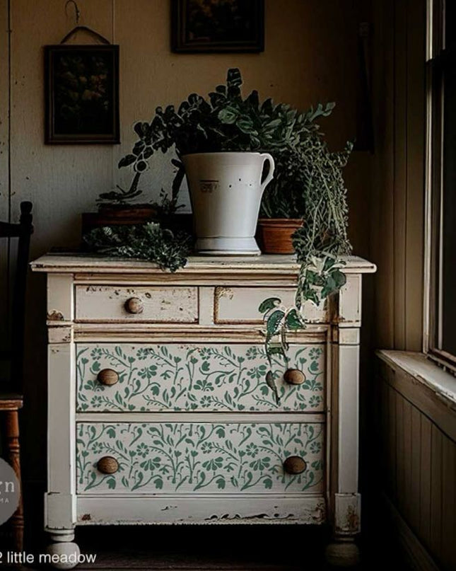 Redesign with Prima Stencil Little Meadow 3