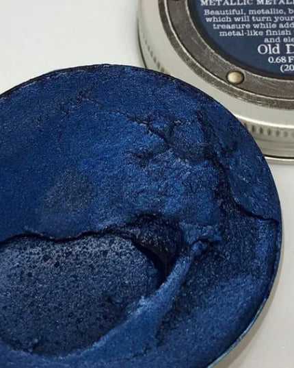 Redesign with Prima Finnabair Art Alchemy metallique wax paste Old Denim