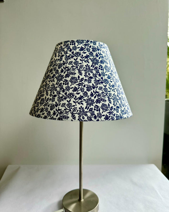 Navy & White Floral Lampshade