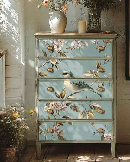 Redesign with Prima - A1 Fiber Decoupage Paper - Blue Song