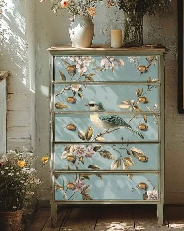 Redesign with Prima - A1 Fiber Decoupage Paper - Blue Song