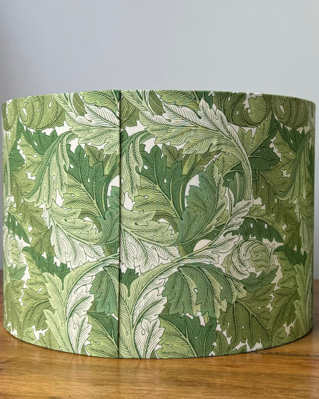 Arts and crafts style green leaf lampshade 3