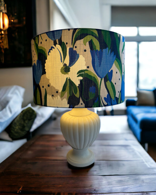 Contemporary Blue Floral Lampshade