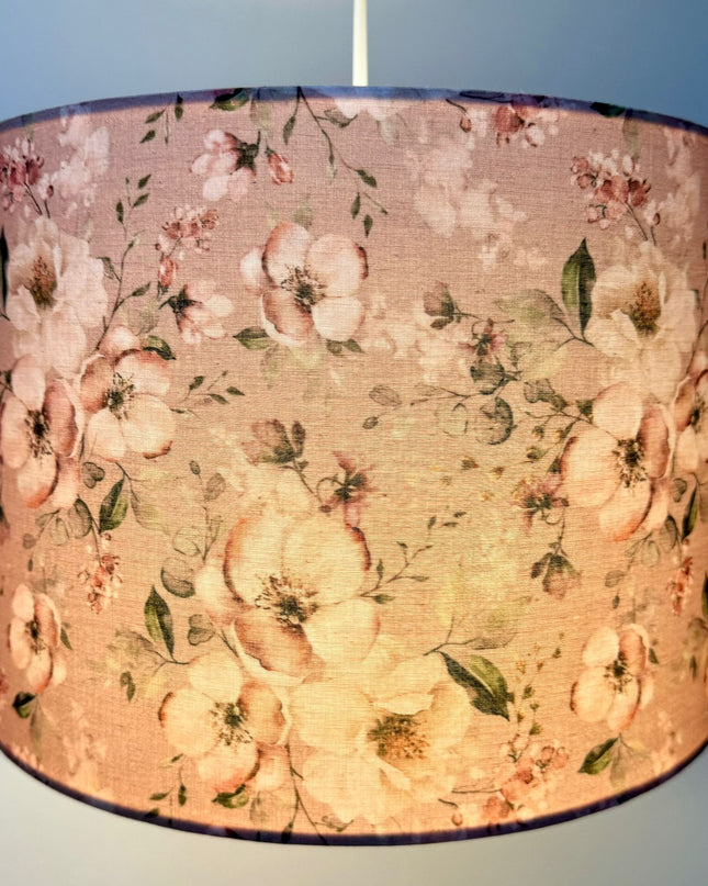 Dusky Pink blossom lampshade 3