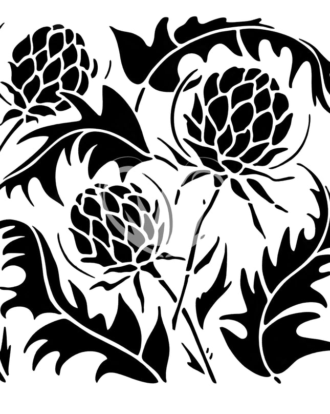 House of Mendes Artichoke & Leaves Stencil
