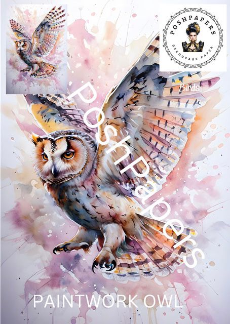 Posh Papers Decoupage paper  Paintwork owl