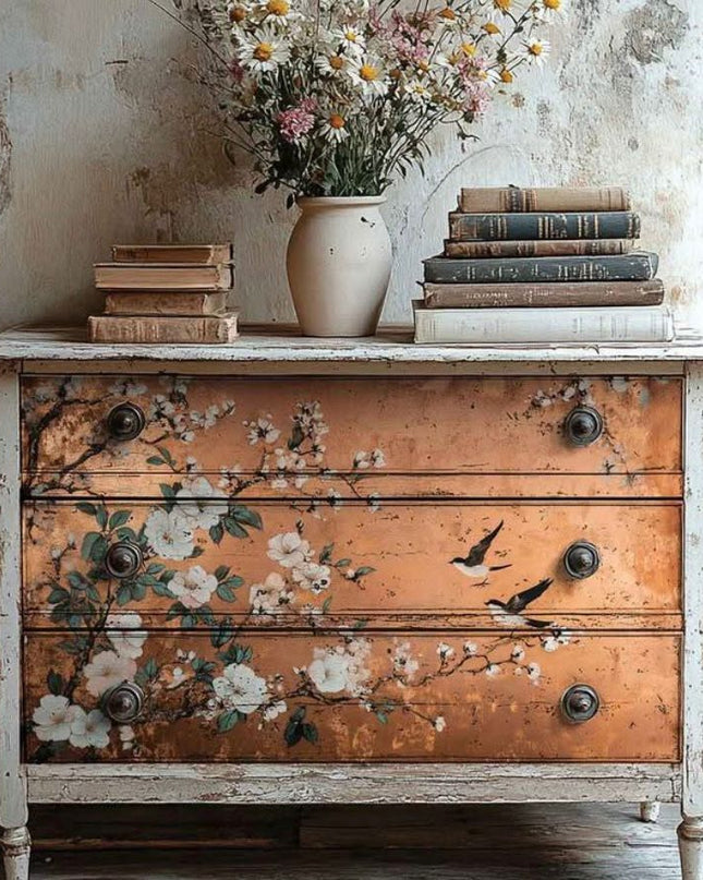 Redesign with Prima - A1 Fiber Decoupage Paper - Feathers In The Glow