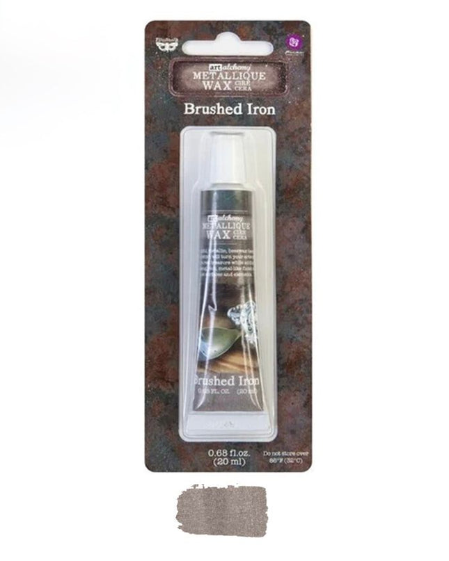 Redesign with Prima Finnabair Art Alchemy metallique wax paste Brushed iron