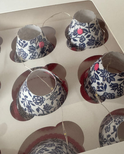 Mini Lampshades Blue and White Floral 3