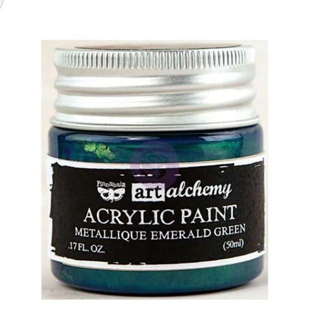 Redesign with Prima Finnabair Metallic Acrylic Paint Emerald Green