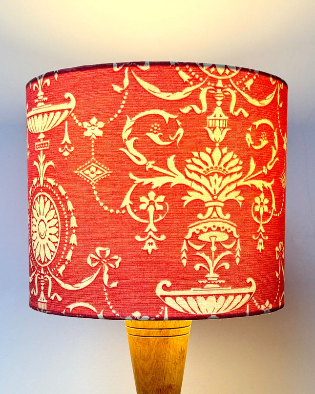 Coral pink Georgian inspired  lampshade