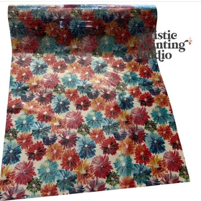 APS Foil - Chasin Daisies - Clear Floral Foil - Textile Friendly