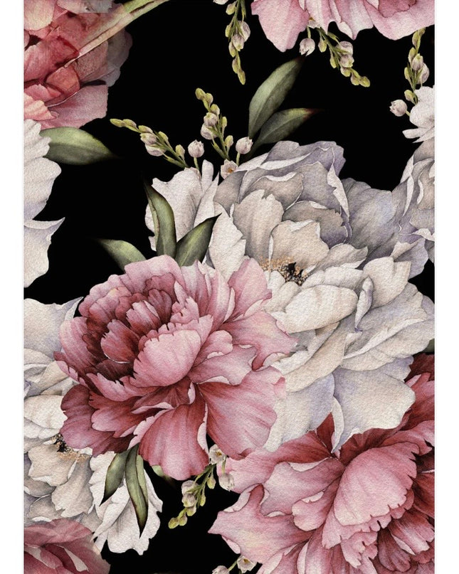 Three Yellow Goats Peonies Decoupage Paper - A1 Premium Furniture Transfer