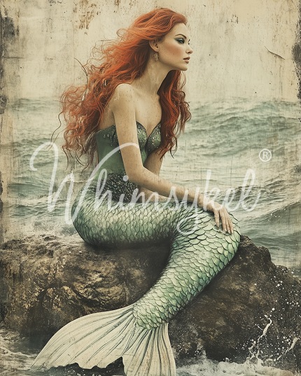 Whimsykel Designs Maiden Of The Sea, Mermaid Decoupage Paper