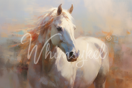 Whimsykel Designs Luna’s Lighting, White Horse Decoupage Paper