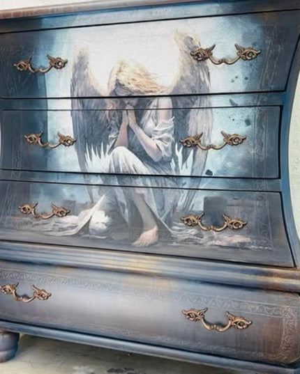 Three Yellow Goats Angel Decoupage Paper - A1 Premium Furniture Art